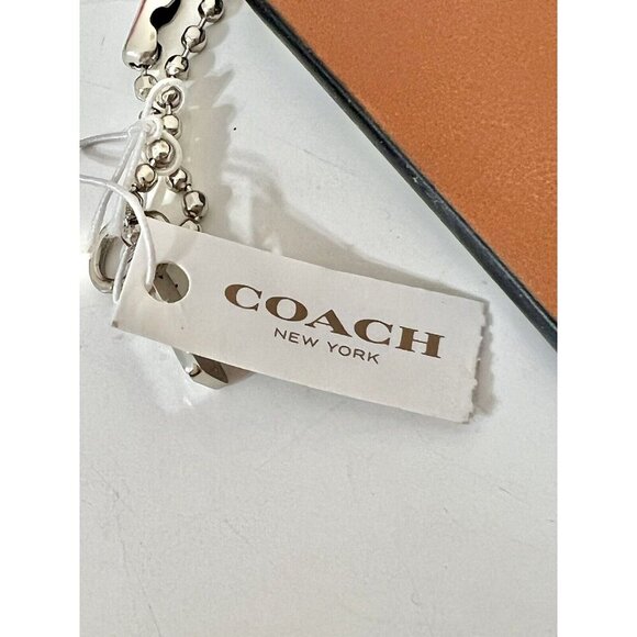 NWT COACH X Baseman Bird Girl Black Leather Hang Tag Bag Purse Charm Key Chain - Picture 3 of 5